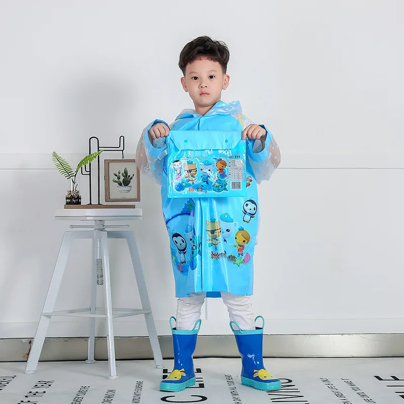 New children's cartoon fashion raincoats, male and female students with big bags, XL children's raincoats