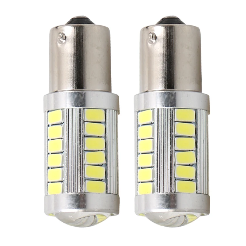 2 шт. 1156 BA15s P21W 33 SMD 5630 5730 светодио дный автомобиля поворотник стоп-сигналы DRL дальнего 33SMD авто сзади Обратный лампы желтый красный