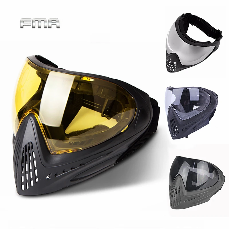 FMA F1 открытый Пейнтбол Маска для страйкбола безопасности Защитные Anti-очки для Тумана полный маска с черный/светоотражающие/желтый/чистый