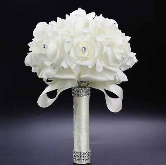 Silk Wedding Flowers Bridal Bouquets 10w X 18l Royal Blue White Tl11 Bridesmaid Round Bouquet