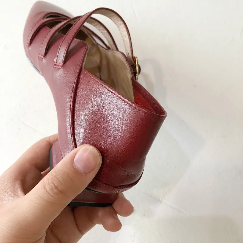 Женские туфли-лодочки; Офисная Женская обувь; женские туфли-лодочки mary jane из натуральной кожи; туфли с квадратным носком на низком каблуке 2,5 см; модельные туфли с пряжкой на ремешке для вечеринок
