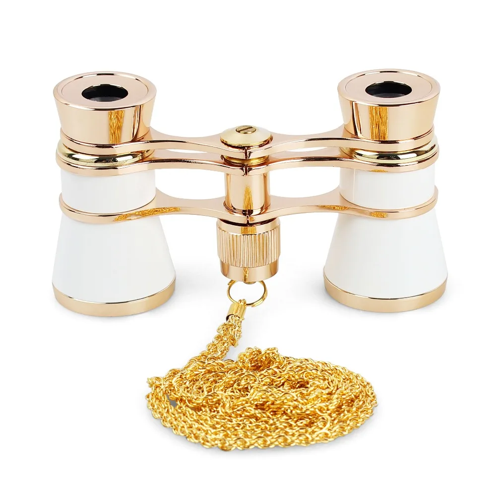 3X25 تليسكوب مزود بمنظار ثنائي المغلفة المسرح/أوبرا الزجاج البسيطة مجهر المدمجة مع سلسلة هدايا للنساء سيدة الأطفال