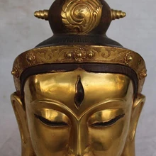 Bi003590 Отмечены Бронзовый 24 К Золото кван юн Бодхисаттва Богиня Глава Феникс Статуя Будды