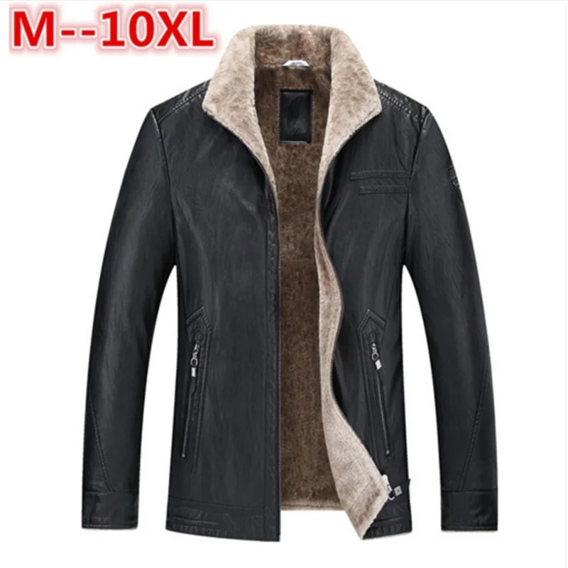Кожаная куртка 10XL 9XL 8XL7XL новая пилотная кожаная коричневая черная Меховая из