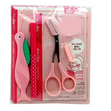 Professional Eyebrow Shaping Tools Set Eyebrow Pencil / Scissors /Thrush Artifact Card And Razor 4Pcs Eyebrow Beauty Tool Kits