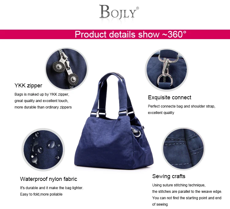 Bojly Fashion Casual Travel Women Handbag Messenger Bags Nylon Tote Shoulder Crossbody Bag Satchel pouch Tote for Ladies female (9)
