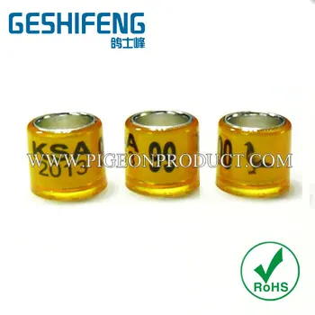 

400pc free shipping Aluminium with Plastic ring with KSA pigeon photo serial year custom
