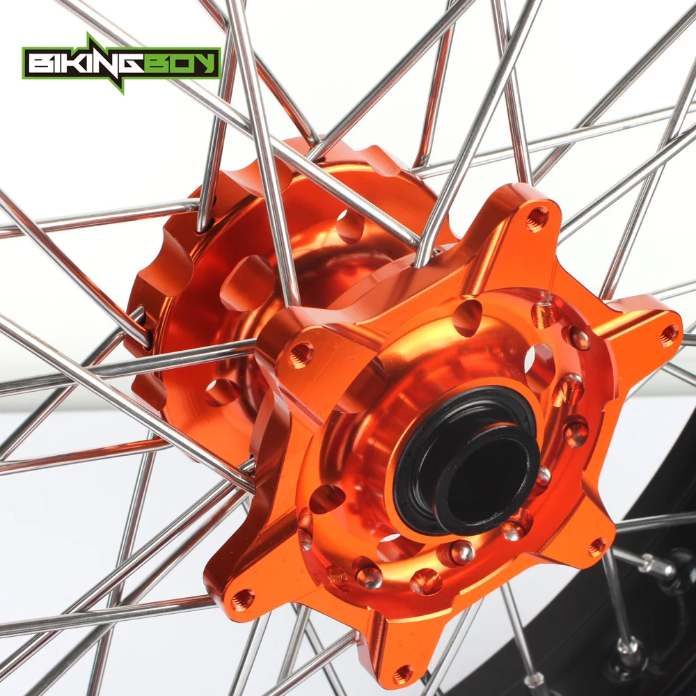 BIKINGBOY 1" супермото передние и задние колеса обода комплект втулок для KTM SX 125 150 250 SX-F 250 350 450 XC-F 250 350 XC 150 250 300 12-14 лет