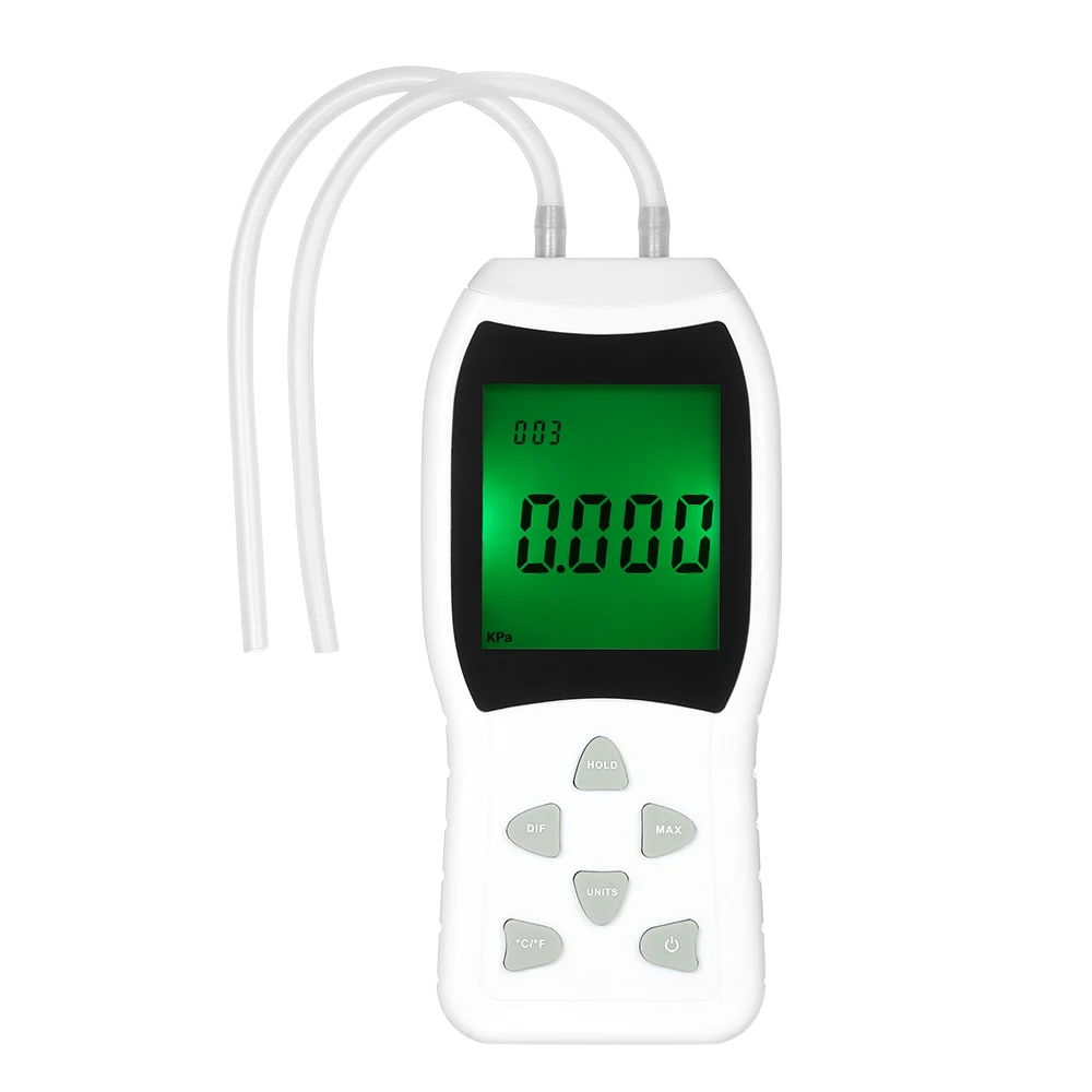 

High Precision Hand-held LCD Digital Dual-port Manometer Differential Air Pressure Gauges Tester