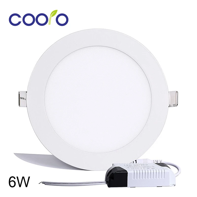 

AC110/220V LED Panel Light 6W LED ceiling Light Round Ultra thin LED downlight