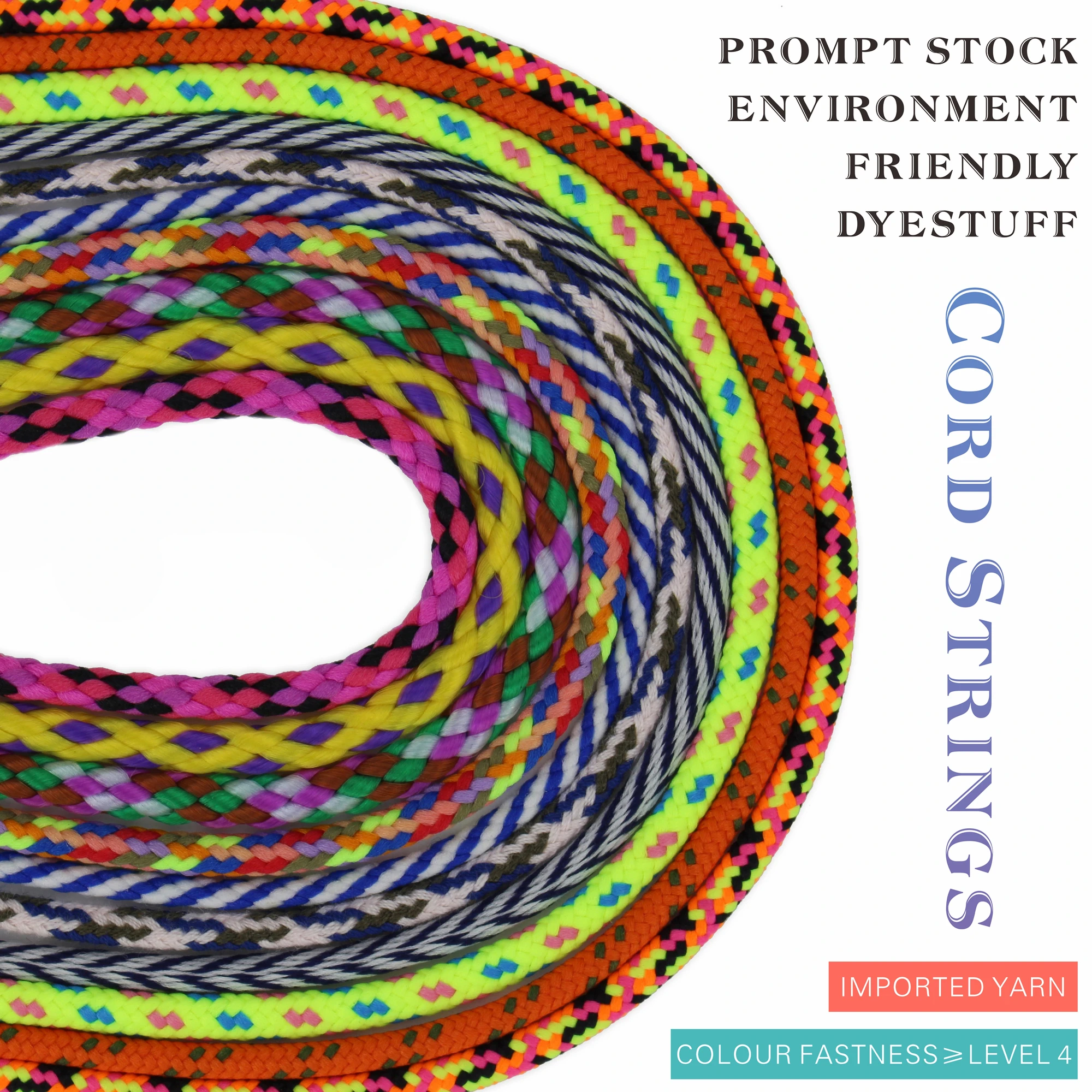 

Cord Strings Rope For Shoes/Luggage/Bag/Case/Garment/Hat/Trousers 10 Colors Mixed 1 Yard Each Or Big Rolls of 100Yards CS-46