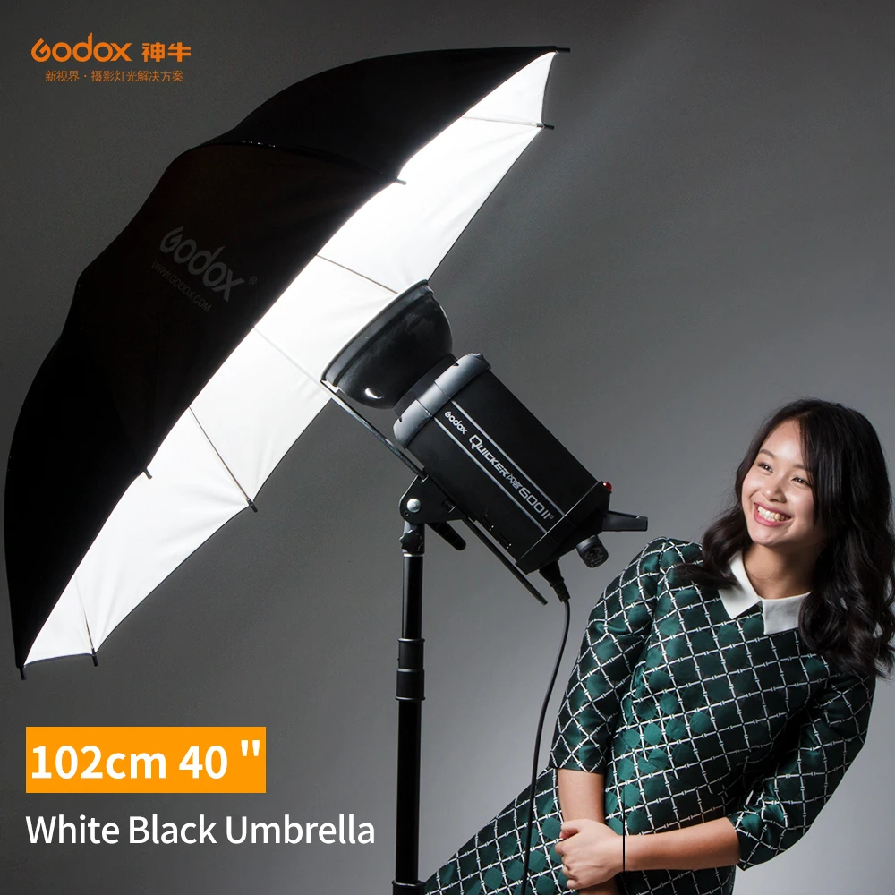 Студийный фотозонт Godox 40 &quot102 см черно белый светоотражающий светильник