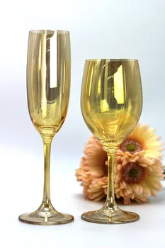

High grade sample room, amber, electro-optic water domestic crystal glass high foot grape red wine glass Champagne Cup
