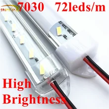 0,5 м 36 светодиодный s 7030 светодиодный светильник с жесткой полосой s u-образный алюминиевый желобчатый корпус с прозрачным покрытием для молока DC 12 В 50 см 11 Вт Светодиодный светильник для бара