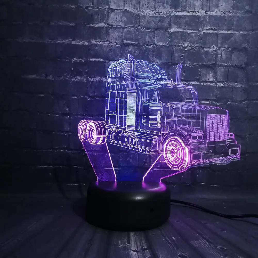 Двухцветная 3D автомобильная светодиодная лампа ночник 7 цветов градиентный сенсорный пульт дистанционного управления детские игрушки RC стол Рождественский подарок USB База