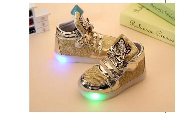 Г., весенне-Осенняя детская светящаяся обувь Chaussure Enfant, мультяшная детская обувь для девочек, светодиодный светильник, европейские размеры 21-30