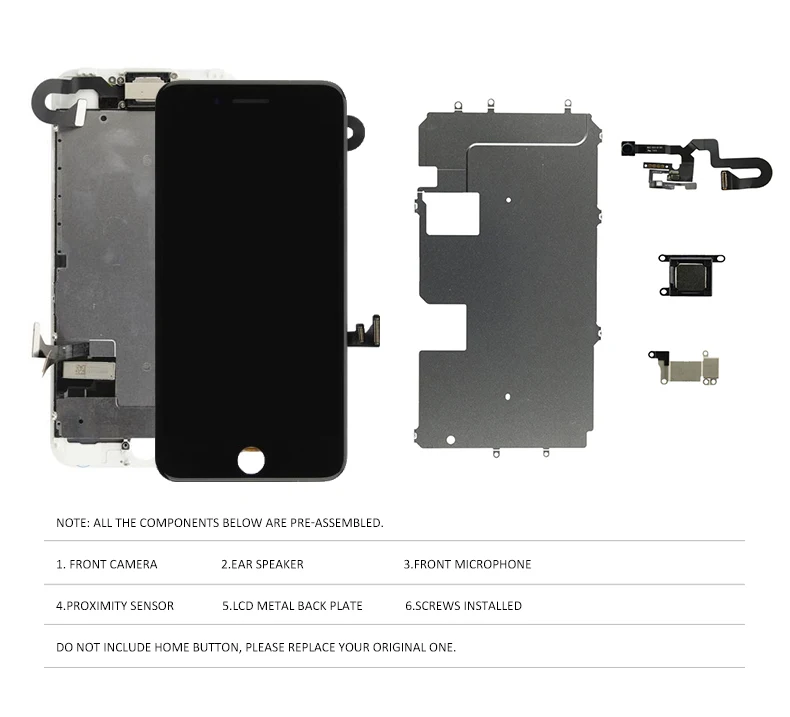 ЖК дисплей в сборе AAA для iPhone 8G 8 Plus сменный сенсорный экран объектива передний с