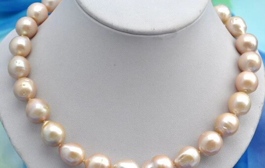 

free shupping 08151 baroque round pink reborn keshi pearl necklace AAA