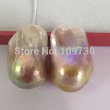 Ry00346 огромный пара Австралийский южного моря золото розовый фиолетовый жемчужные серьги