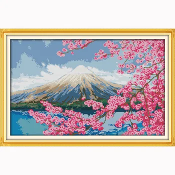 

Mount Fuji Landscape counted cross stitch kits patterns Needlework,DIY DMC Sets For Embroidery kits Counted Cross-Stitching 14ct