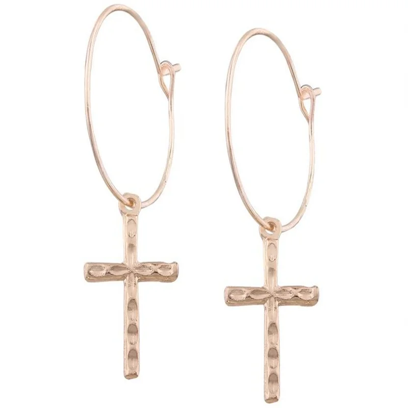 

PJX Cross Earrings European and American Fashion Accessories For Women Exaggerated and Simple Hoop Ear-drops D-WSX-002