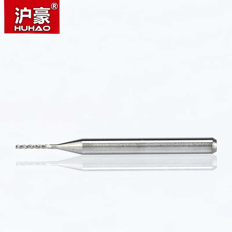 HUHAO 10pc/lot 3.175mm PCB Drill Bit Set PCB Router Bits Left Spiral PCB Milling Cutter Down Cut Corn End Mill Engraving Bit CNC