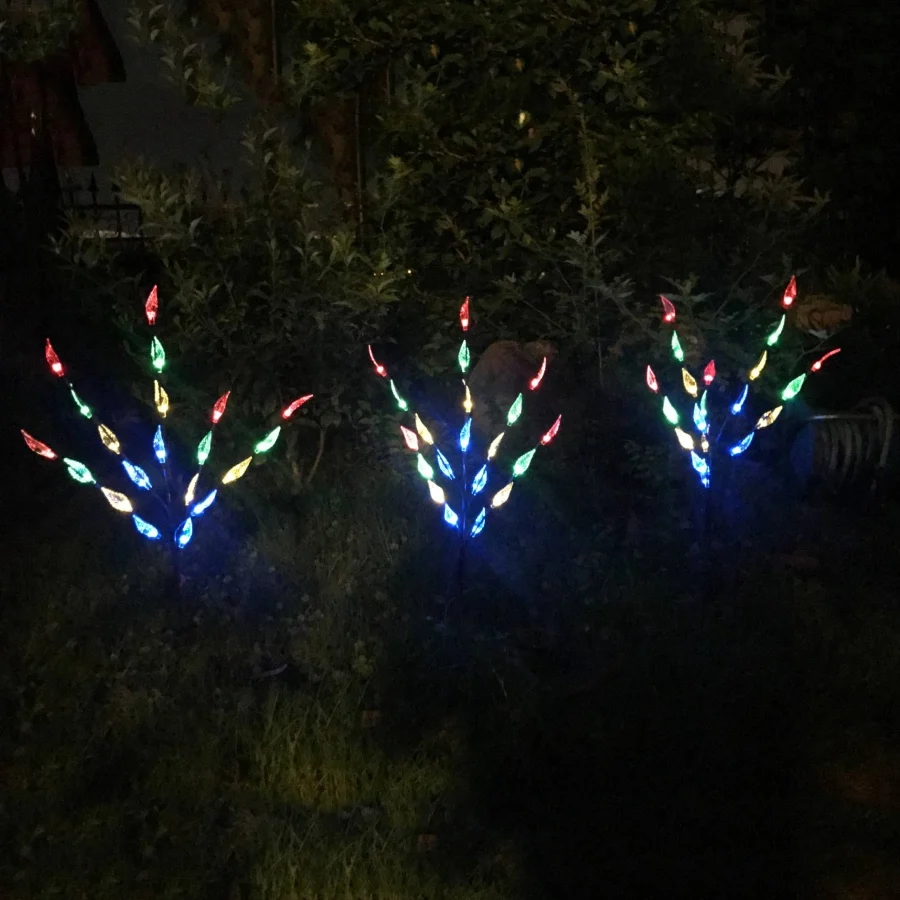 Jardim ao ar Energia Solar Árvore Ramo Folha Luzes Caminho Fronteiras Pátio Livre 60 Led 5 Energia solar 60 led árvore ramo folha