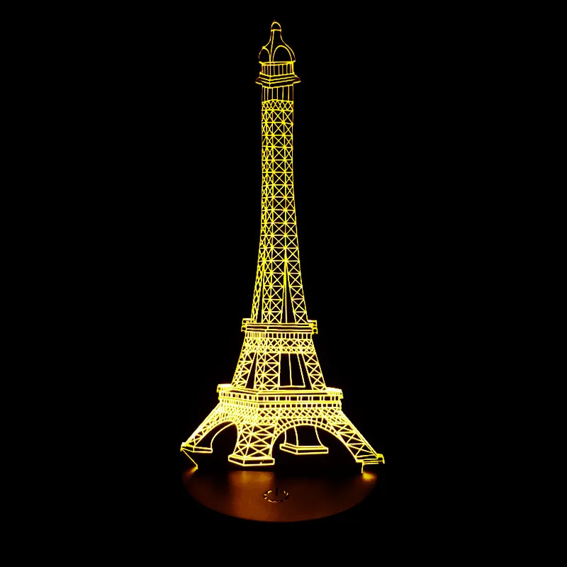 Usb 3d светодиодный светильник моделирующая лампа Парижская башня подарок на день