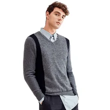 ZHILI осень зима мужской v-образный вырез Повседневный кашемировый свитер