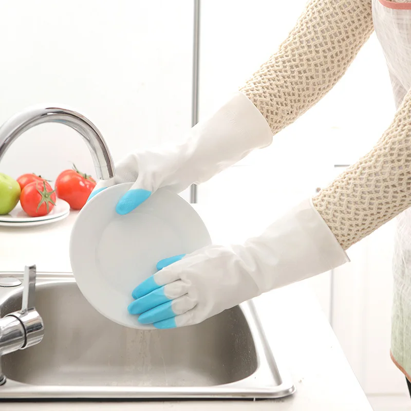 

1 Pair Cleaning Golves Waterproof Dishwashing Rubber Household Gloves Antifouling Non-slip Car Laundry Home Kitchen Bathroom