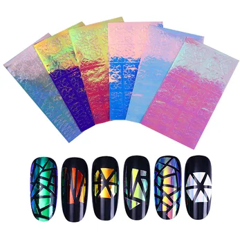 

Nail Art Adhesive Transfer Sticker AB Color 3D Hollow Nail Sticker Paper Colorful Decoration Decal