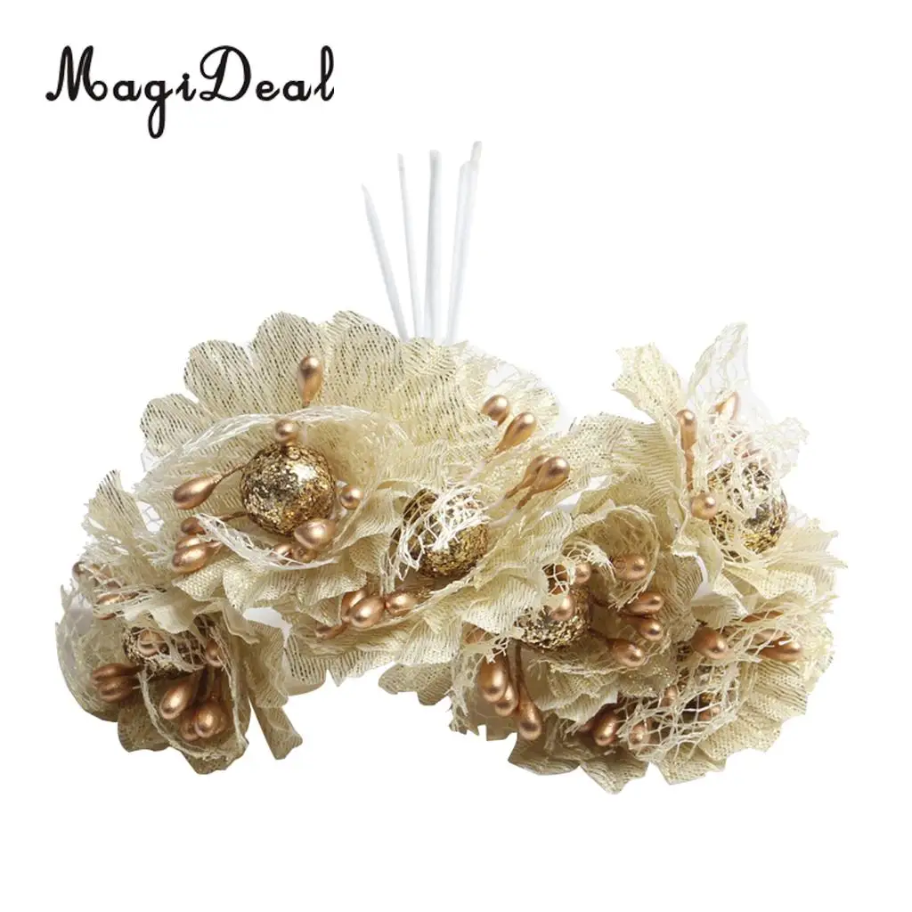 MagiDeal Beautiful Artificial Silk Flower Bouquet for DIY Garlands Wedding Garland Scrapbooking Gift Box Craft Project 4.5cm