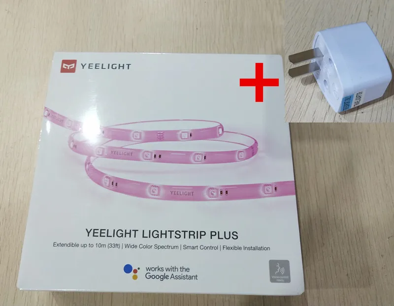 New Xiaomi Mijia Yeelight Light Strip Plus Upgrated Version Smart Extension LED Strip Light Band work to mi home app - Цвет: Add US plug