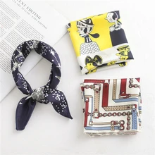 50*50 см маленький квадратный шелковый шарф для женщин Бизнес шейный шарф на голову женский платок повязка для волос галстук женский платок с принтом