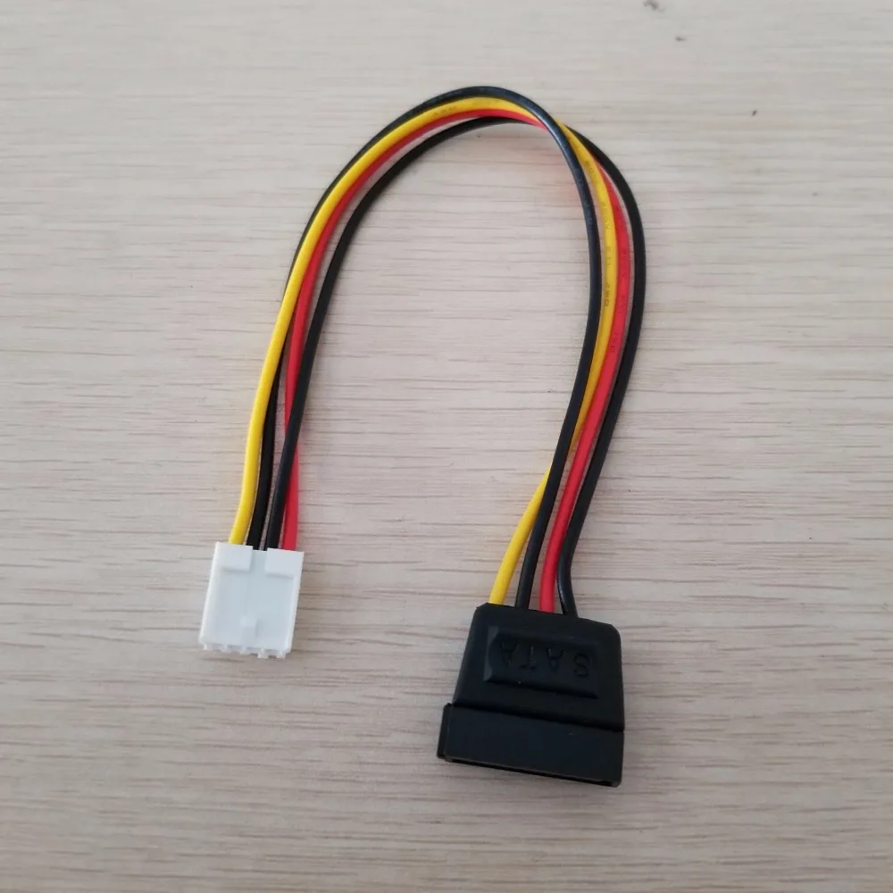 10 шт./лот 4Pin FDD дисковод гибких женский 15Pin SATA Женский адаптер конвертер Мощность приводит кабель 18AWG провод для ITX ПК