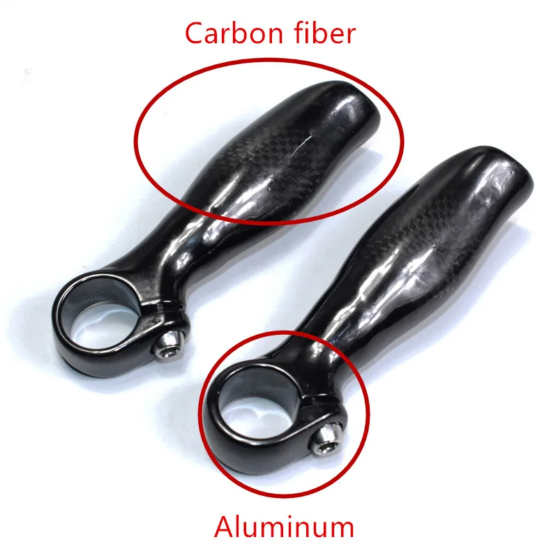 No Logo 3K Carbon MTB Bike Auxiliary Handlebar Horn Ultralight 125g Bicycle Bar End Mountain Bike Parts