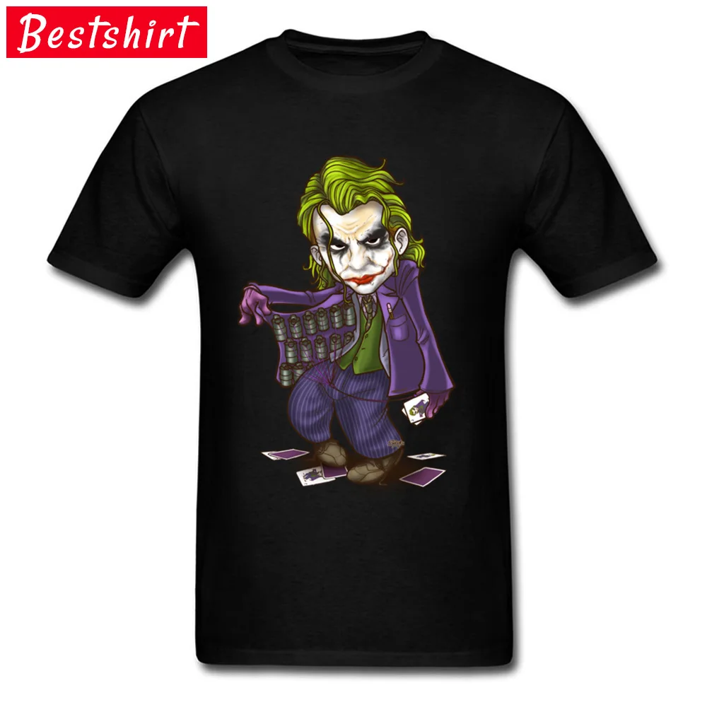 Birthday Short Sleeve T Shirt Father Day Crew Neck All Cotton Men T Shirts Heath Ledger Joker Birthday Tops Shirts Oversized Heath Ledger Joker black