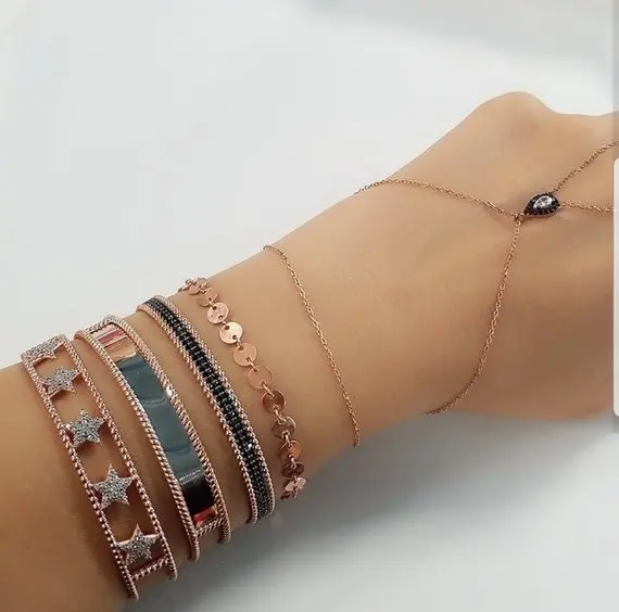 

Hollow star engraved cuff bangle for women 2018 Christmas gift open adjust cz star bracelet trendy