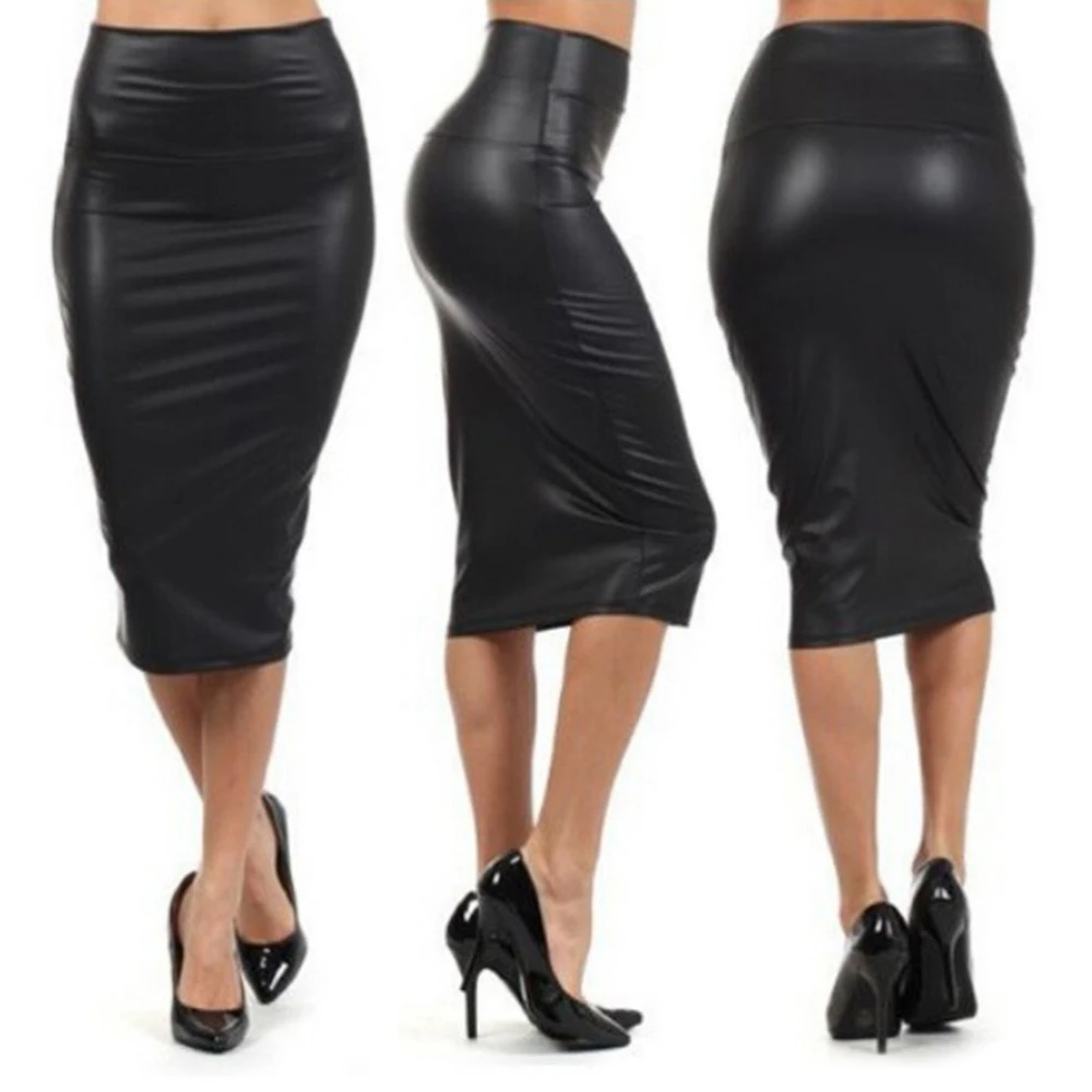 high waisted bodycon midi skirt