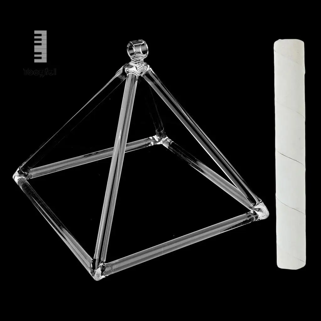 Tooyful Sacral Chakra Crystal Singing Pyramid D Note for Meditation Prayer Relaxation 8''+Suede Mallet