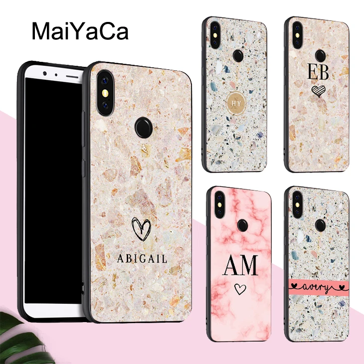 

MaiYaCa Custom Name Marble Silicone Case For Xiaomi Redmi Note 5 Plus Mi 8 Lite 9 6X A2 Note 7 Case Redmi 4X 6A 6 Pro S2 Cover
