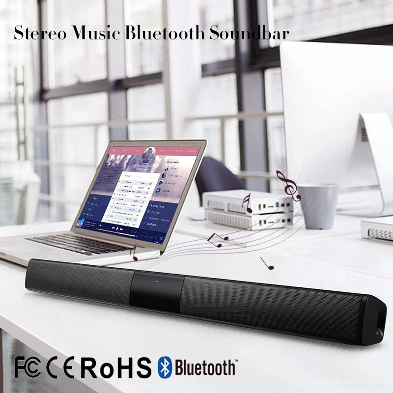 Wireless Bluetooth Column Soundbar Stereo Speaker Powerful TV Home Theater 2.0A Built-in Battery Sound Bar TF USB Sound Bar Wireless Bluetooth Column Soundbar Stereo Speaker Powerful TV Home Theater 2.0A Built-in Battery Sound Bar TF USB Sound Bar