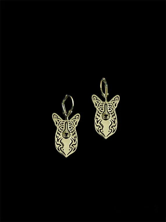 

New 2016 Unique Romantic Gold Silver Color Cardigan Welsh Corgi Drop Earrings Wholesale Animal Earrings For Women Girl Aros