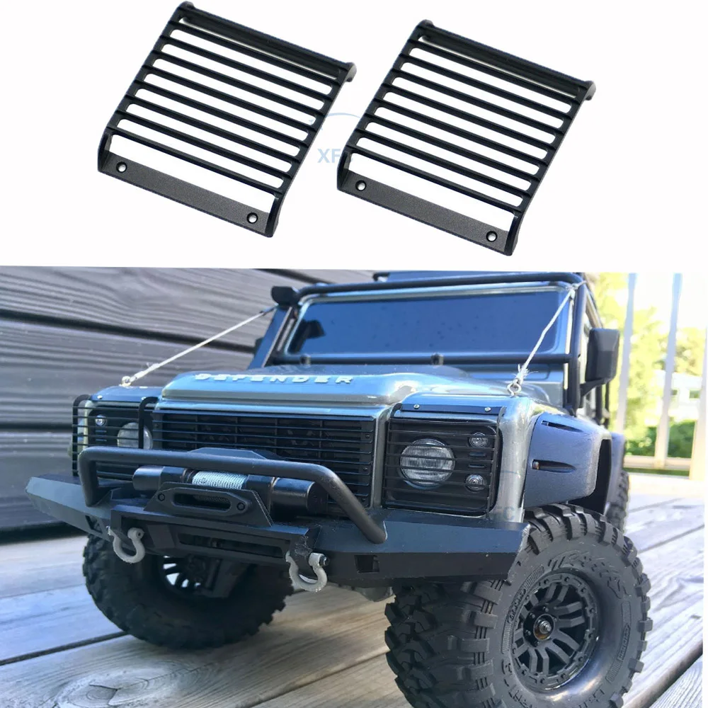 2pcs Metal Front Light Guards Grille Headlight Cover Guard For 1/10 RC Crawler Car Traxxas TRX4 TRX-4