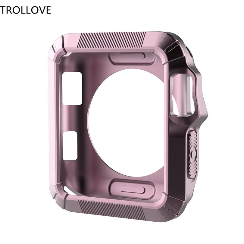 

Slim Rugged Protective Shockproof Silicone Rubber Gel Skin TPU Soft Cases Covers For Apple Watch Series 1 2 3 38mm 42mm