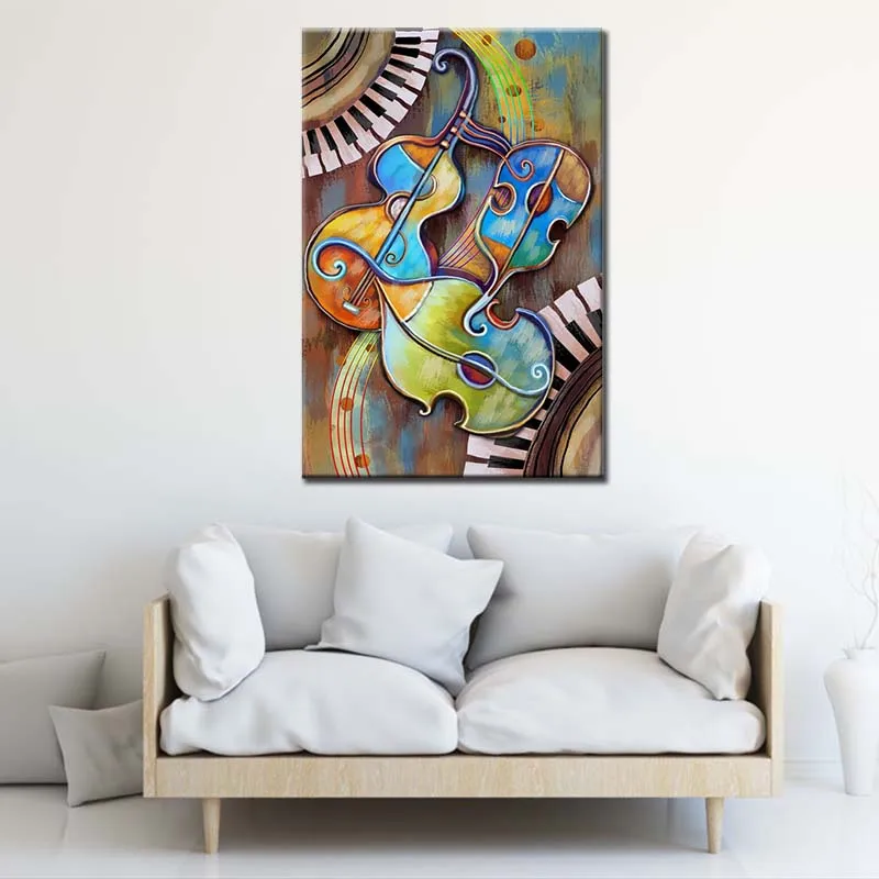 

Violin Poster Wall Art Canvas Painting Nordic Style Art Poster Wall Pictures for Living Room Decoration Picture Art Print