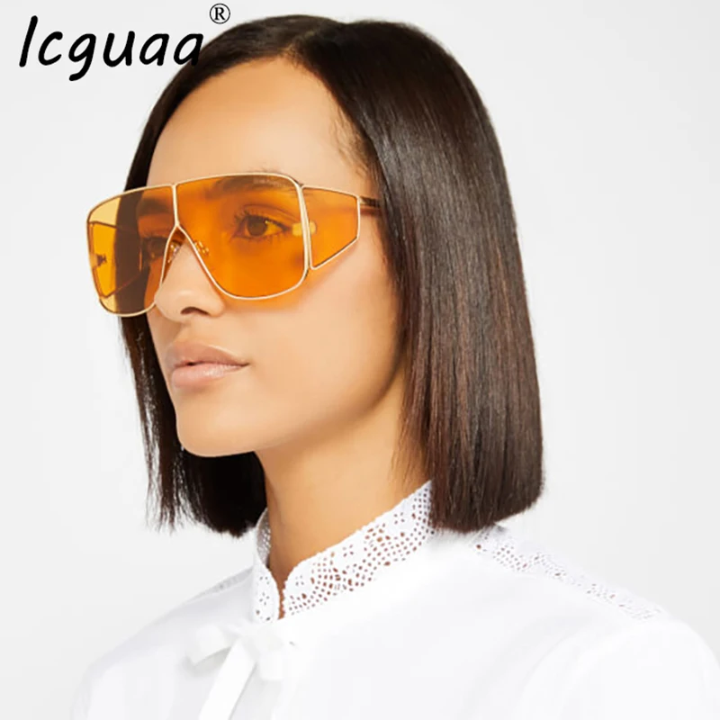 

Trendy Oversized Gradient Sunglasses women 2019 Luxury Brand mens sunglasses brand designer Metal Men Sun Glasses Oculos De Sol