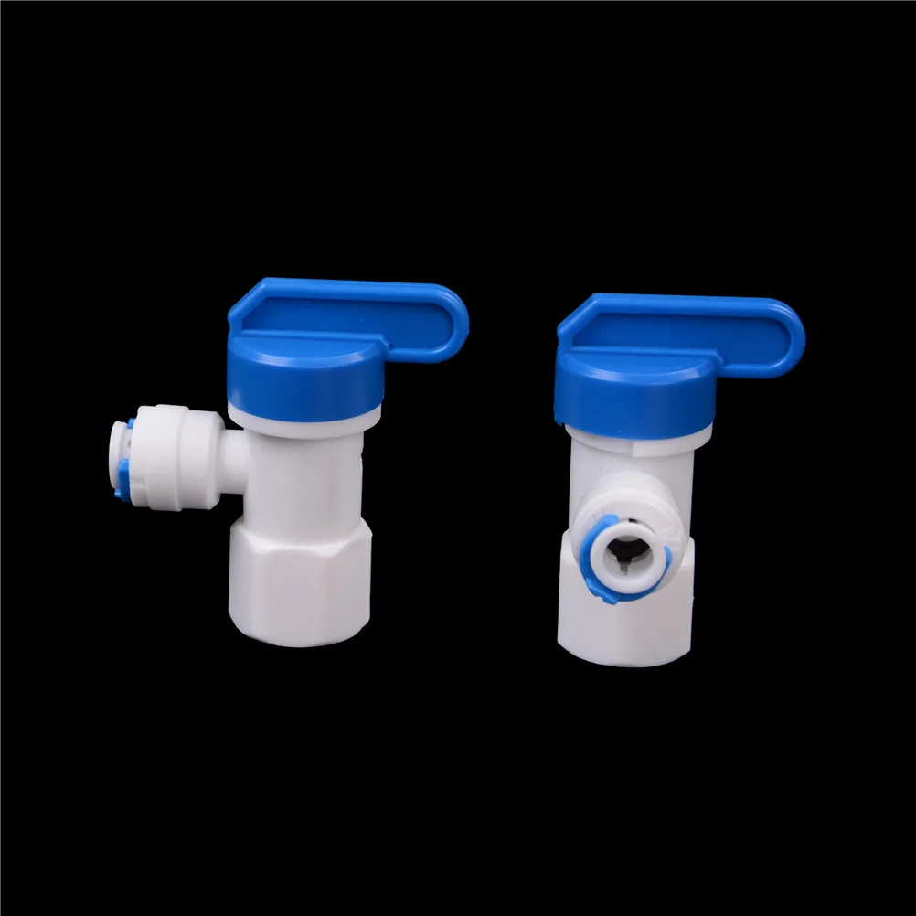 

2pcs 1/4" female - 1/4" OD Tube PE Pipe Fitting Hose Elbow Pressure Barrel Ball Valve Aquarium Reverse Osmosis RO Water Filter