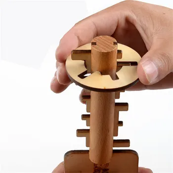

Wooden Toy Unlock Puzzles Key Educational Classic Intellectual For Children 6 years montessori for kids juguetes de madera toys