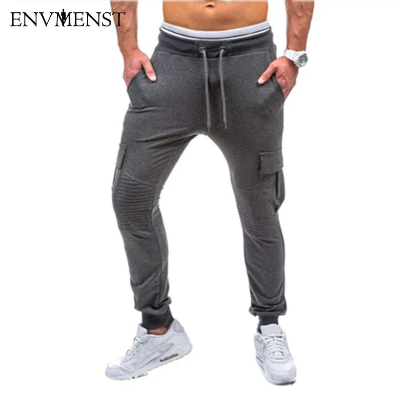 Envmenst 2017 Осень Новые поступления Pantalones Hombre мужские повседневные брюки и штаны-шаровары брюки-карго мужские Джоггеры мужские спортивные